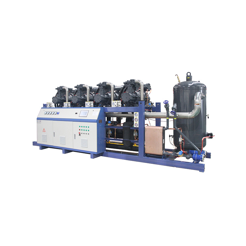 The refrigeration compressor unit consists of four main components: refrigeration compressor, condenser, cooler and solenoid valve, as well as oil separator, liquid storage barrel, sight glass, diaphragm hand valve, return air filter and other components.
